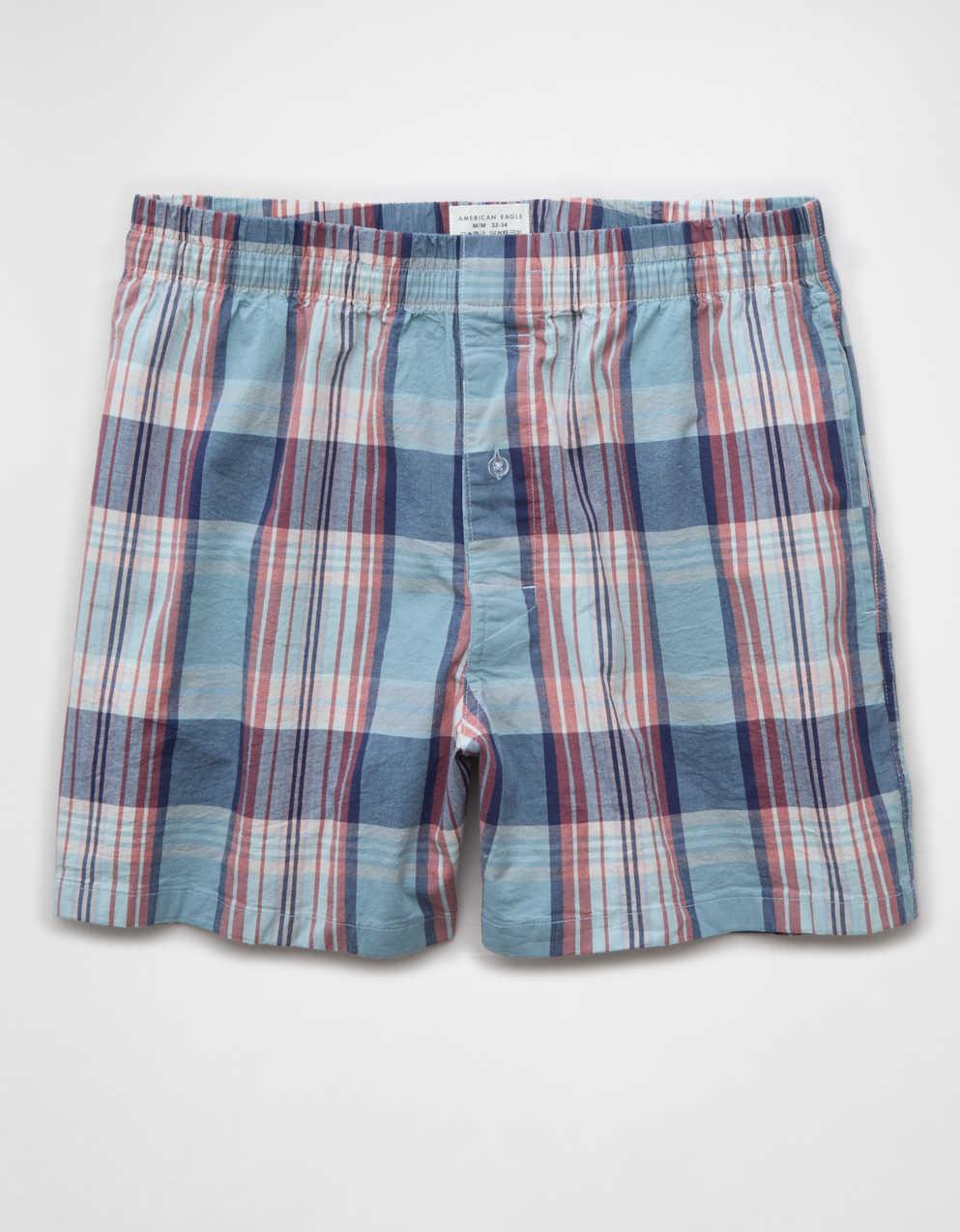 AEO Men's Poplin Plaid Classic Pocket Boxer Short