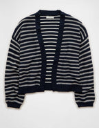 AE Balloon-Sleeve Open-Front Cardigan