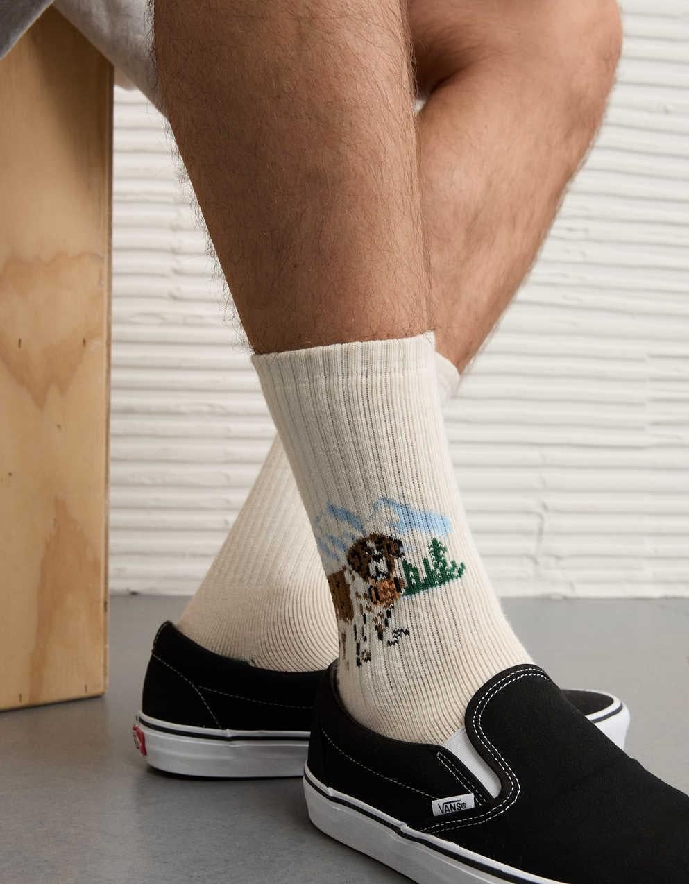 AE Graphic Terry Crew Socks