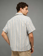 AE Relaxed Fit Linen-Blend Camp Collar Shirt