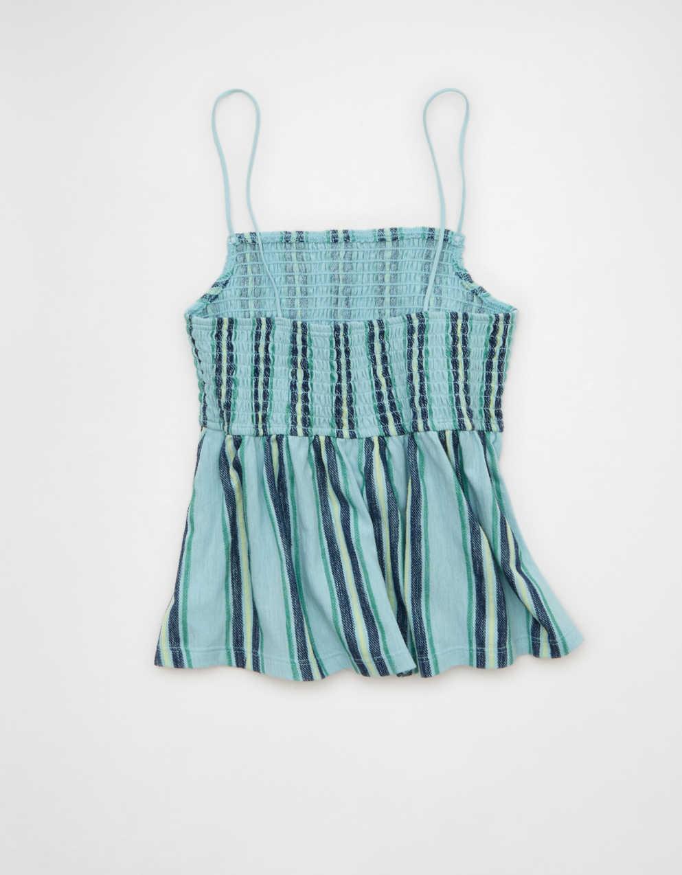 AE Sunchaser Babydoll Smocked Tank Top