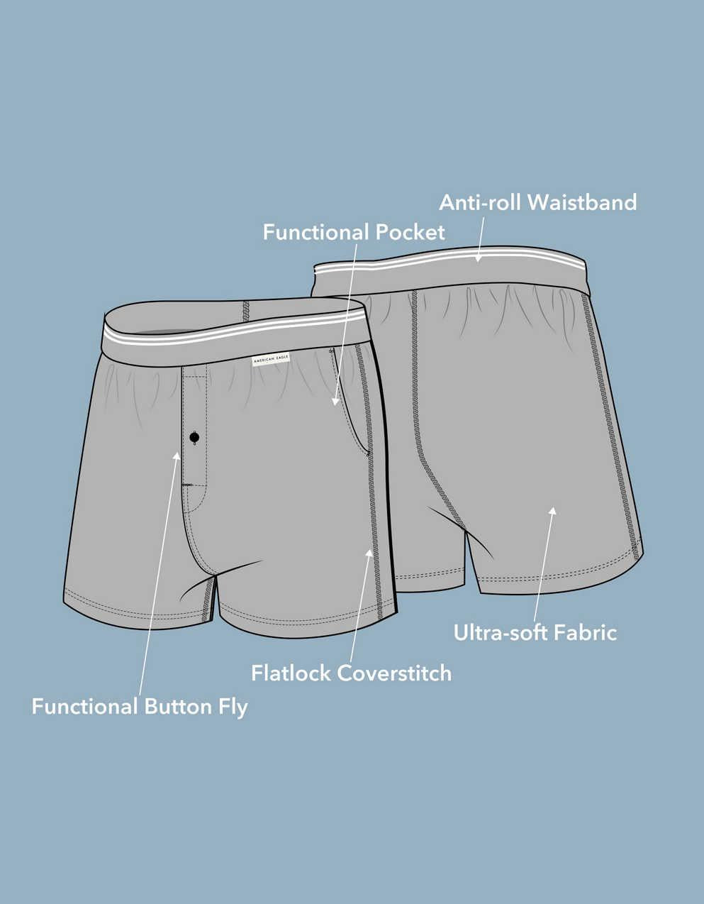 AEO Men's Halloween Snoopy Ultra Soft Pocket Boxer Short