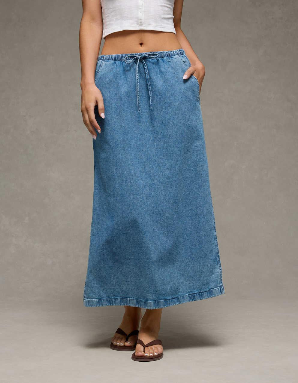 AE Dreamy Drape Pull-On Maxi Skirt