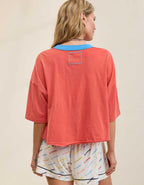 Aerie Remix Henley Cropped T-Shirt