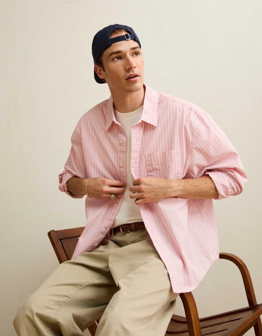 AE Relaxed Fit Poplin Button-Up Shirt