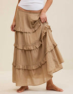Aerie Ready To Ruffle Tiered Midaxi Skirt