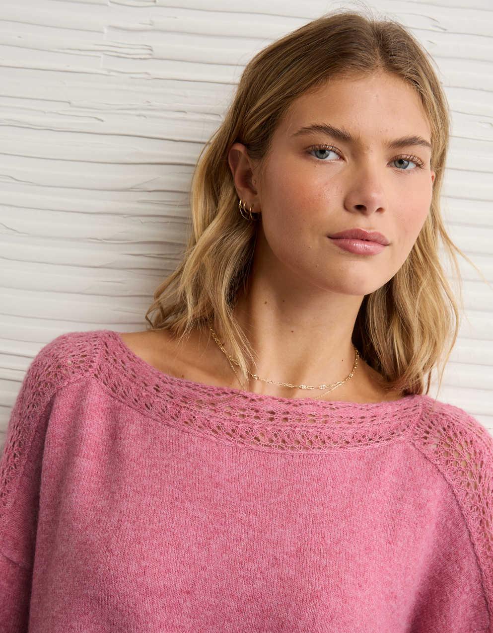 AE Whoa So Soft Lace Sweater
