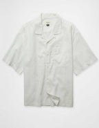 AE Relaxed Fit Linen-Blend Camp Collar Shirt