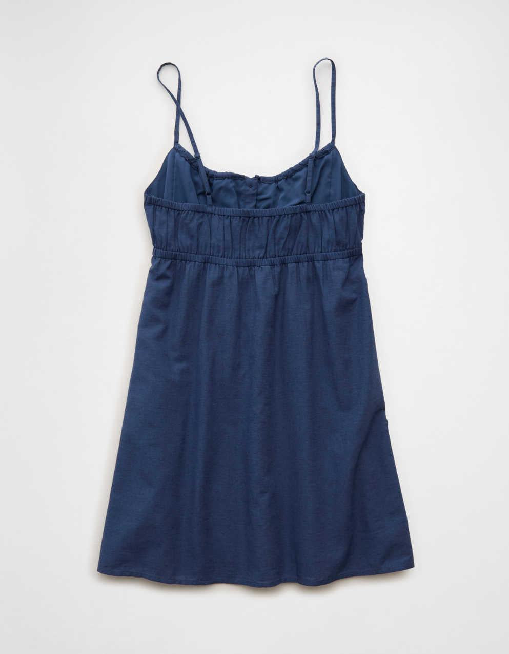 AE Button-Up Lace Insert Mini Dress
