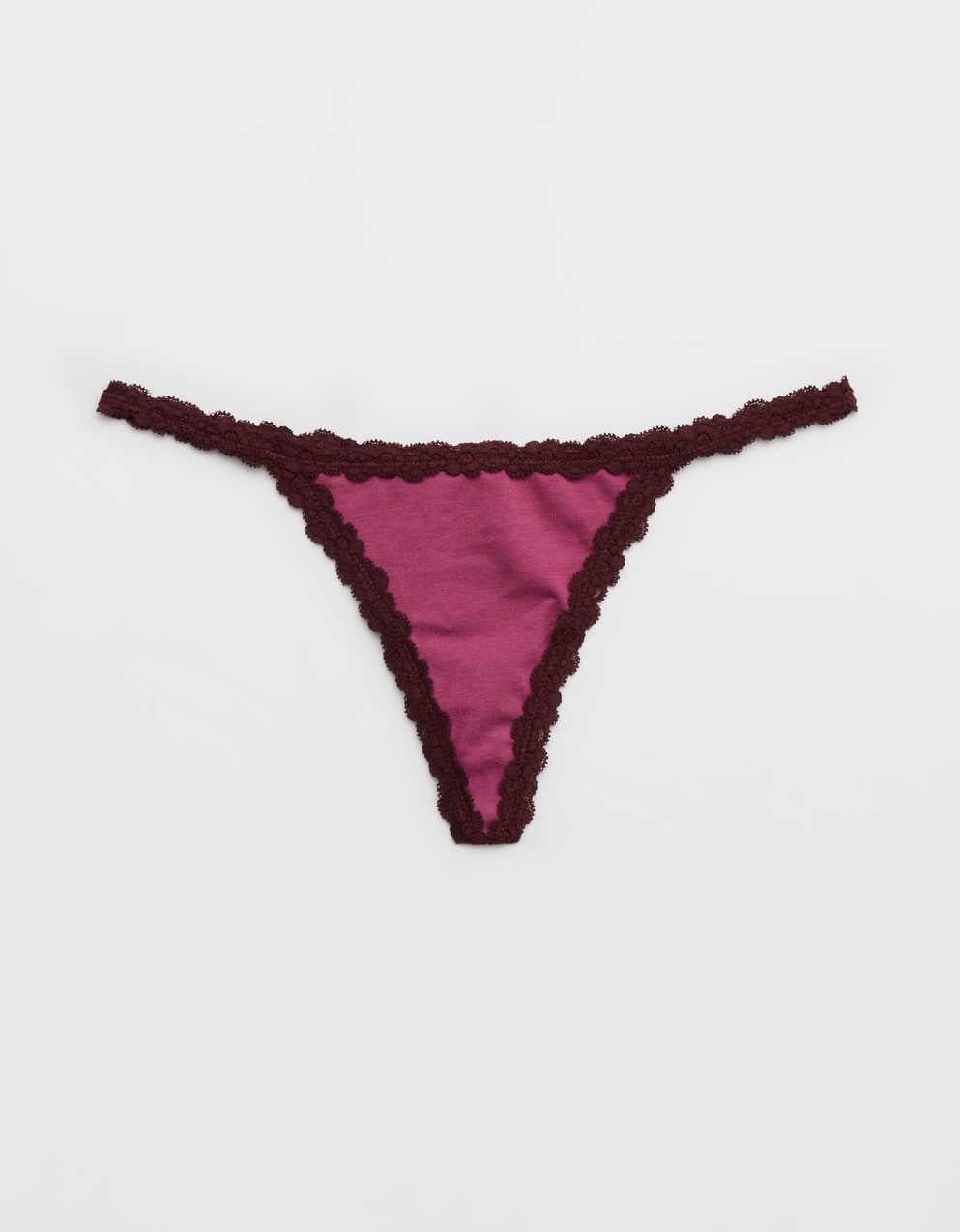 Superchill Cotton with Lace Thong Underwear