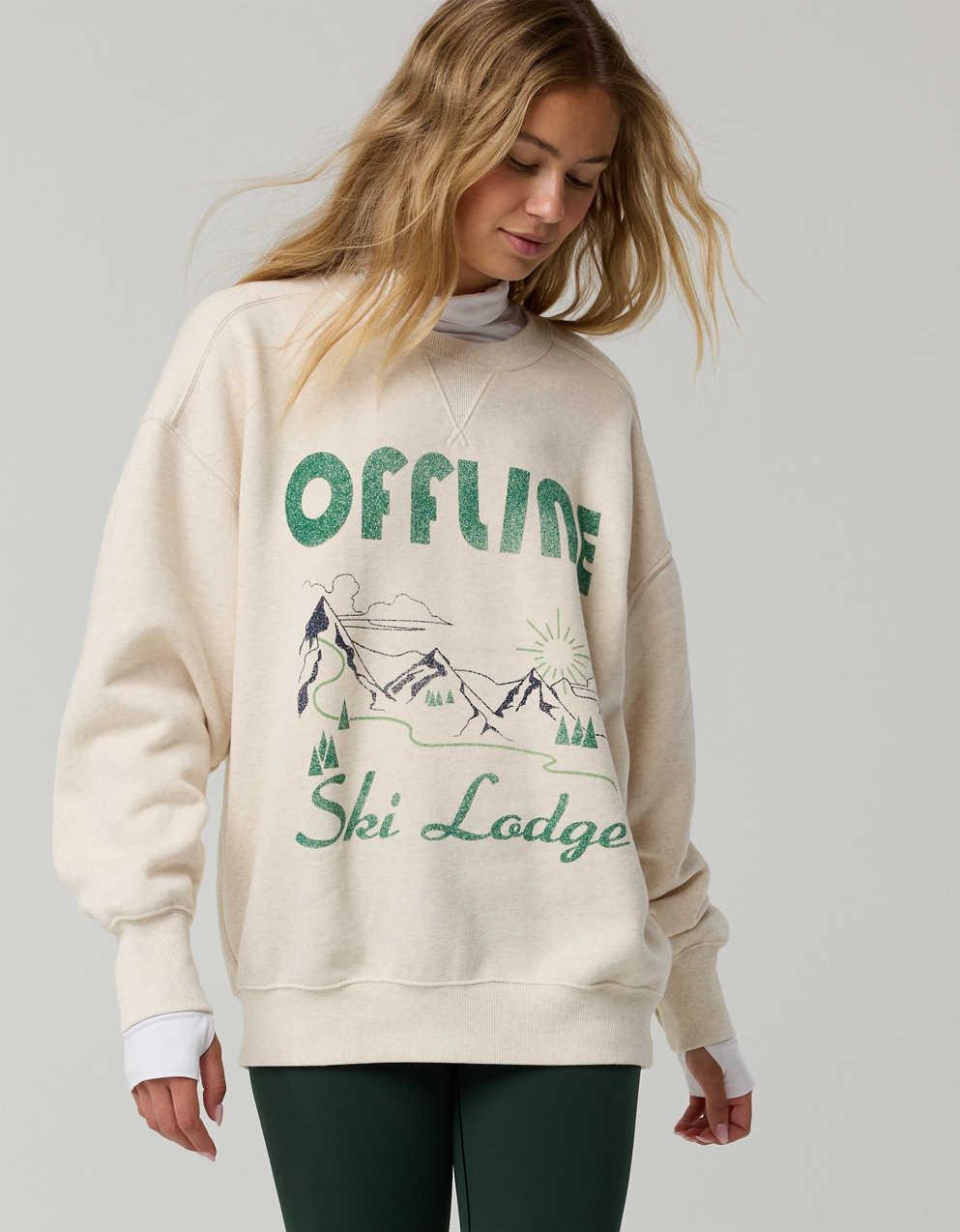 OFFLINE By Aerie Cloud Fleece Oversized Crewneck Sweatshirt