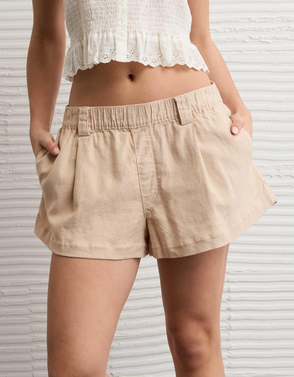 AE Stretch High-Waisted Pleated Trouser Short