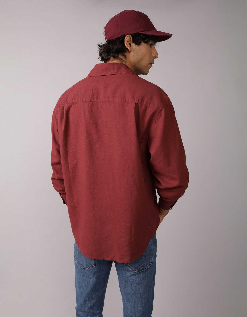 AE Everyday Relaxed Fit Linen-Blend Button-Up Shirt