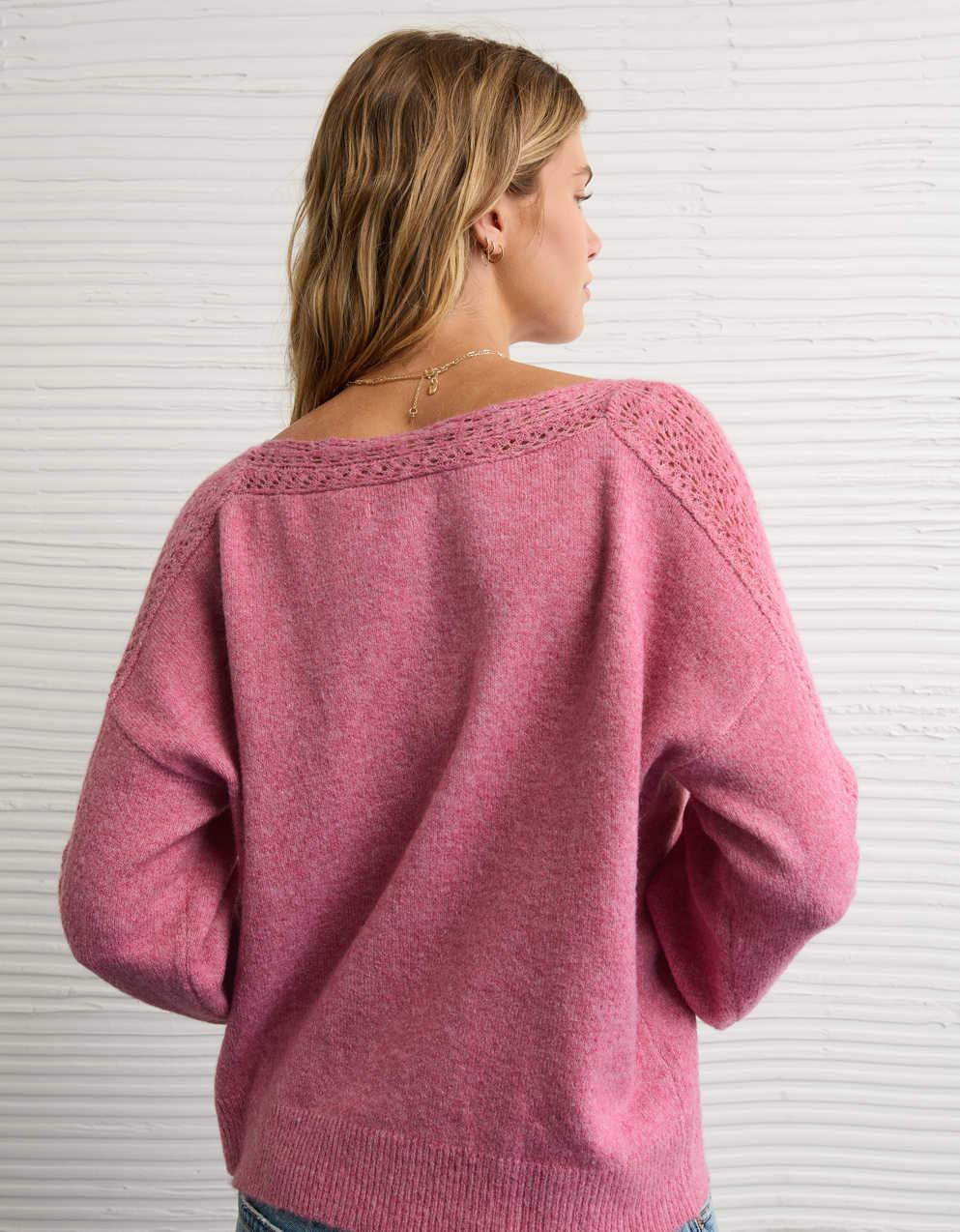 AE Whoa So Soft Lace Sweater