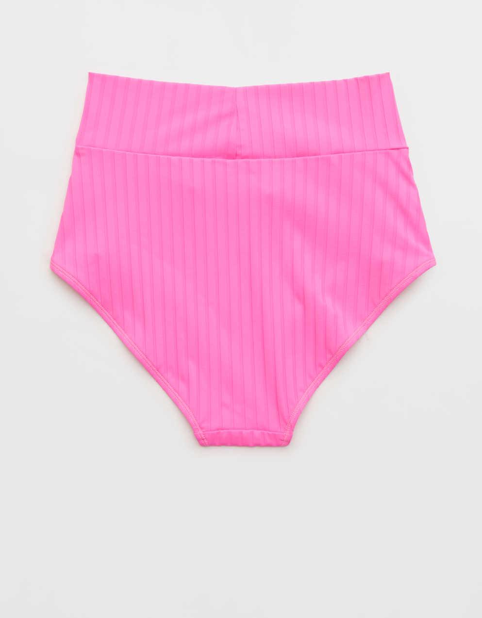 Aerie Ribbed High Waisted Full Coverage Bikini Bottom
