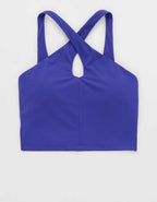 OFFLINE By Aerie Real Me XTRA Criss Cross High Neck Sports Bra