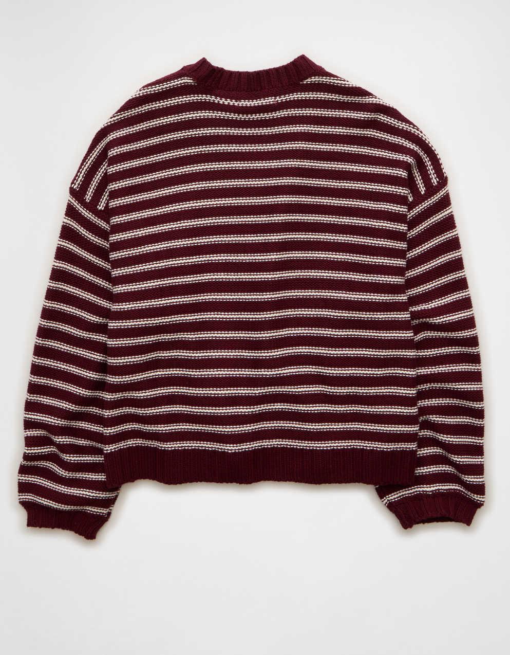 AE Balloon-Sleeve Open-Front Cardigan