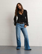 AE Chiffon Tie-Front Blouse