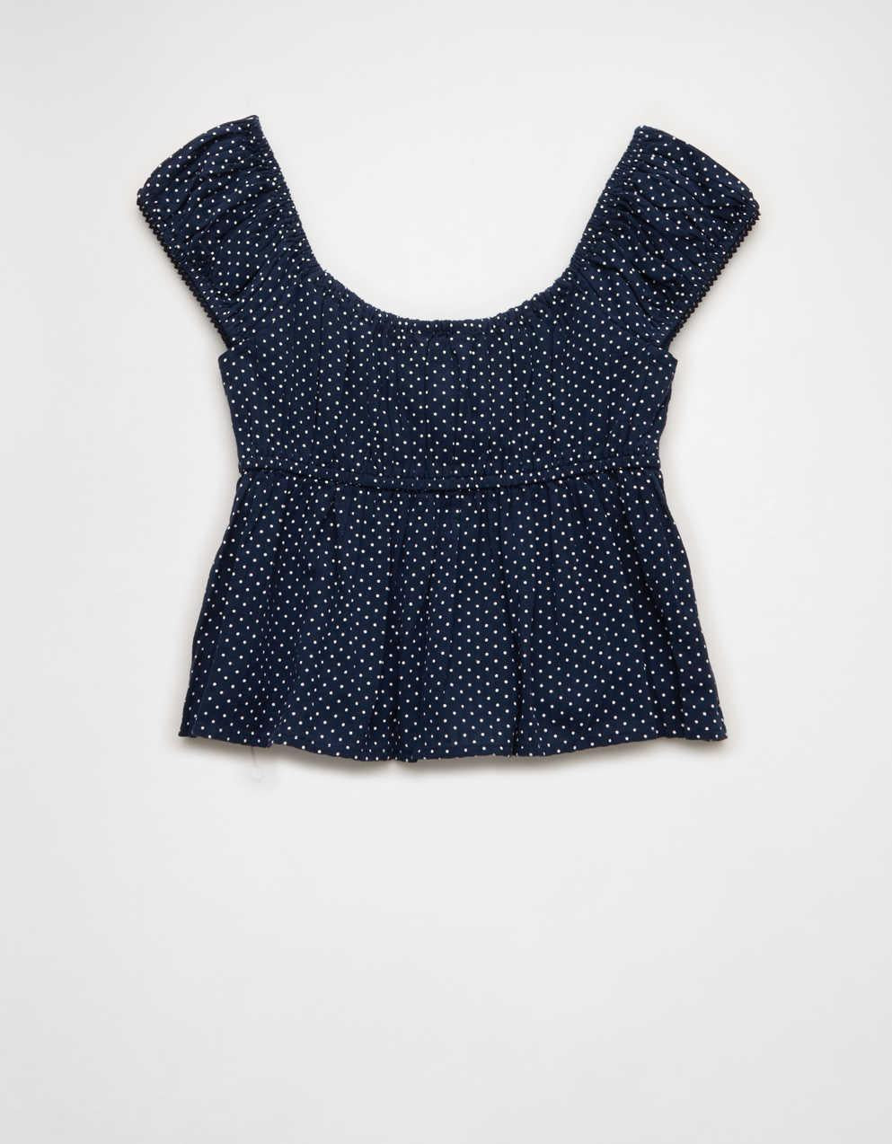 AE Cap-Sleeve Button-Up Top