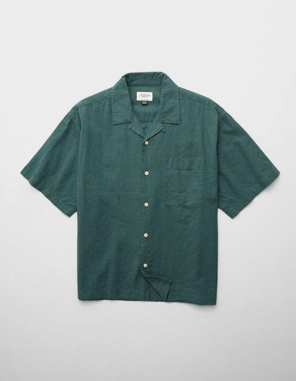 AE Poolside Linen-Blend Button-Up Shirt
