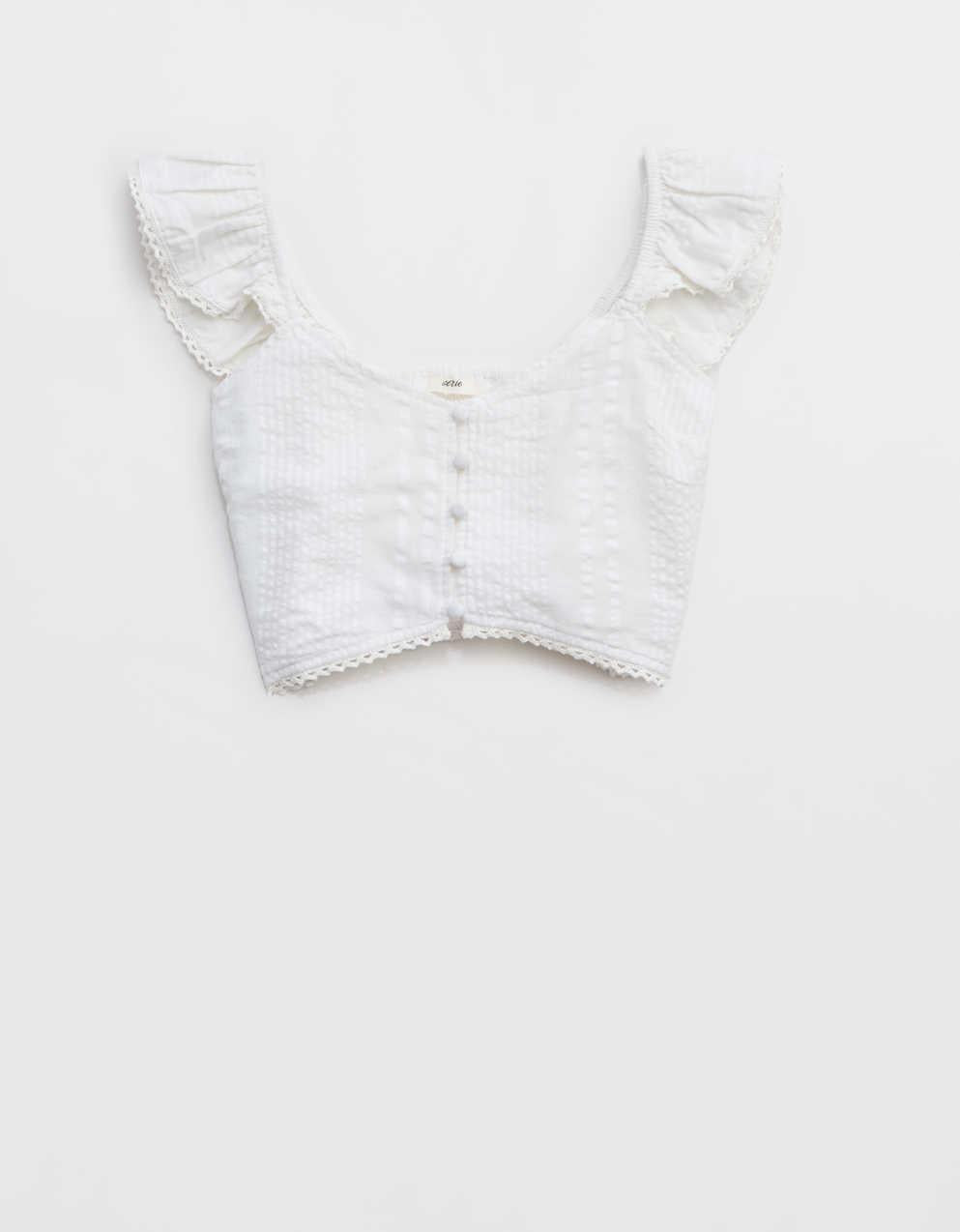 Aerie Cropped Seersucker Tank Top
