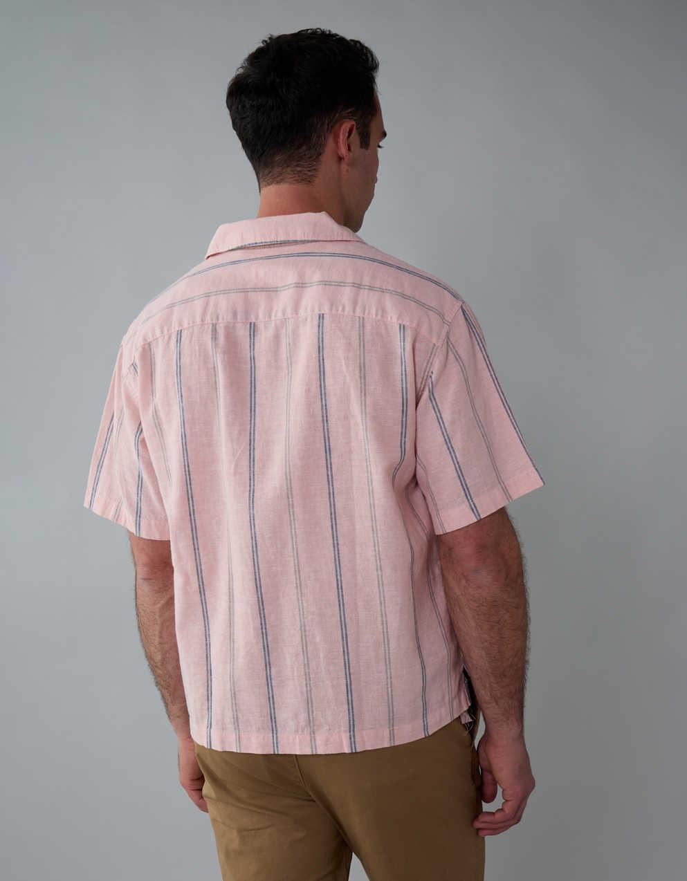 AE Poolside Linen-Blend Button-Up Shirt