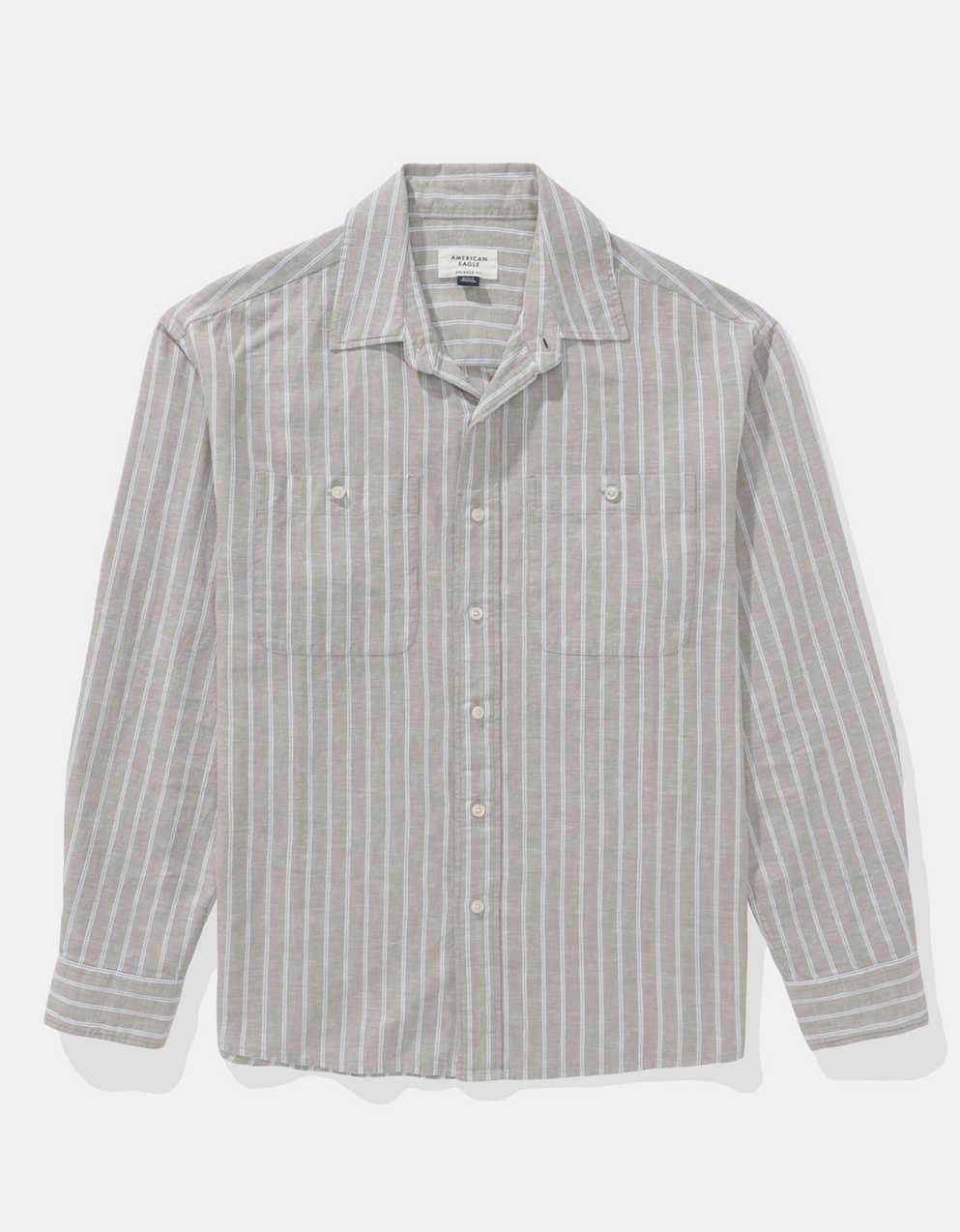 AE Everyday Relaxed Fit Linen-Blend Button-Up Shirt