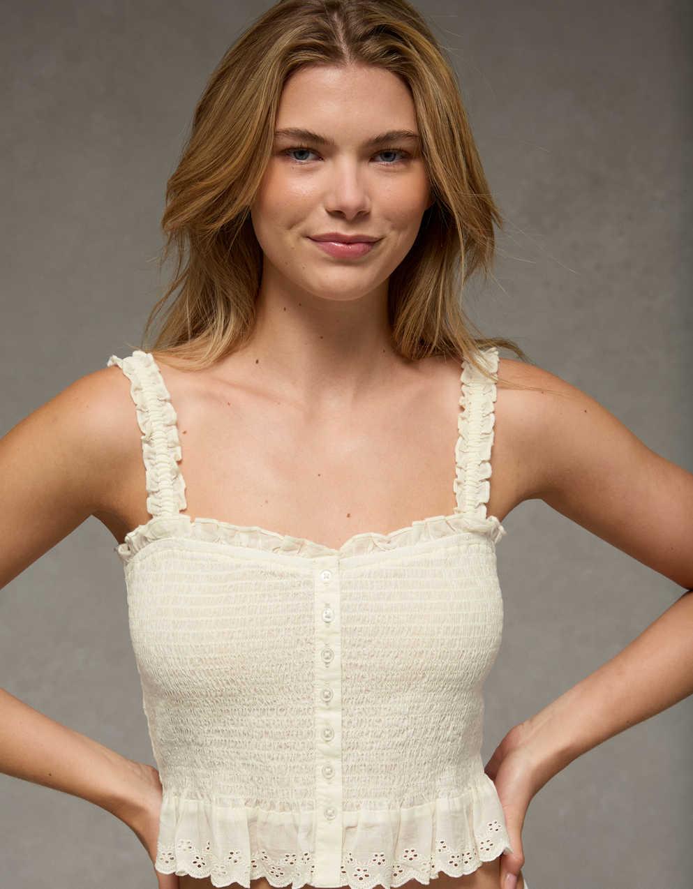 AE Smocked Button-Up Cami