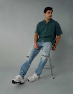 AE Poolside Linen-Blend Button-Up Shirt