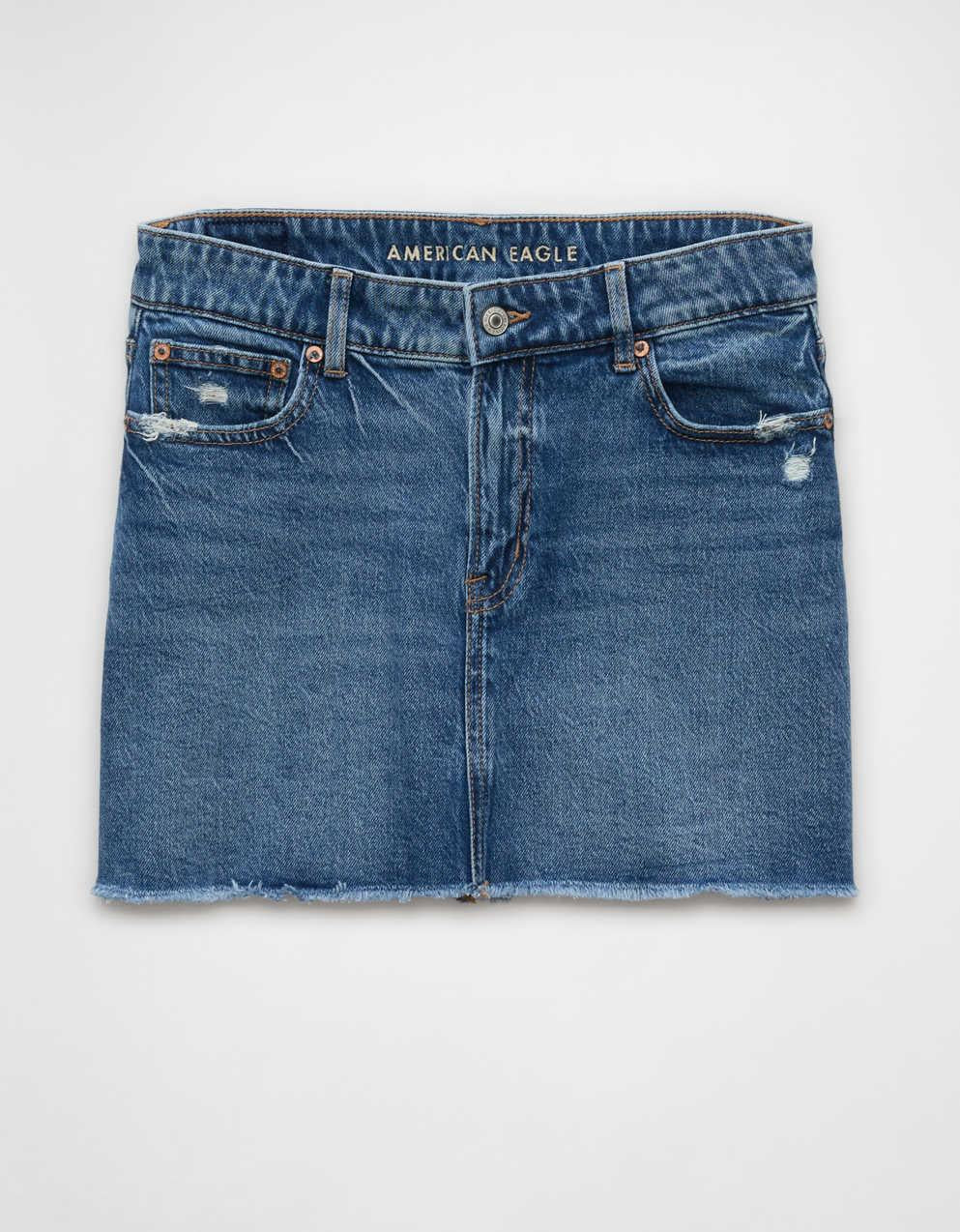 AE Stretch High-Waisted Perfect Denim Mini Skirt
