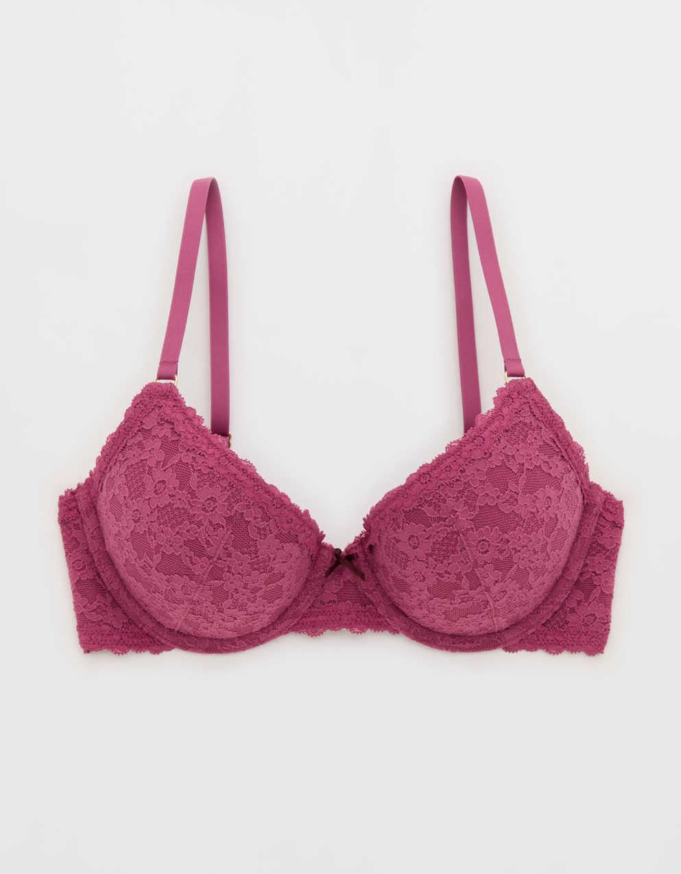 Show Off Vintage Lace Plunge Push Up Bra