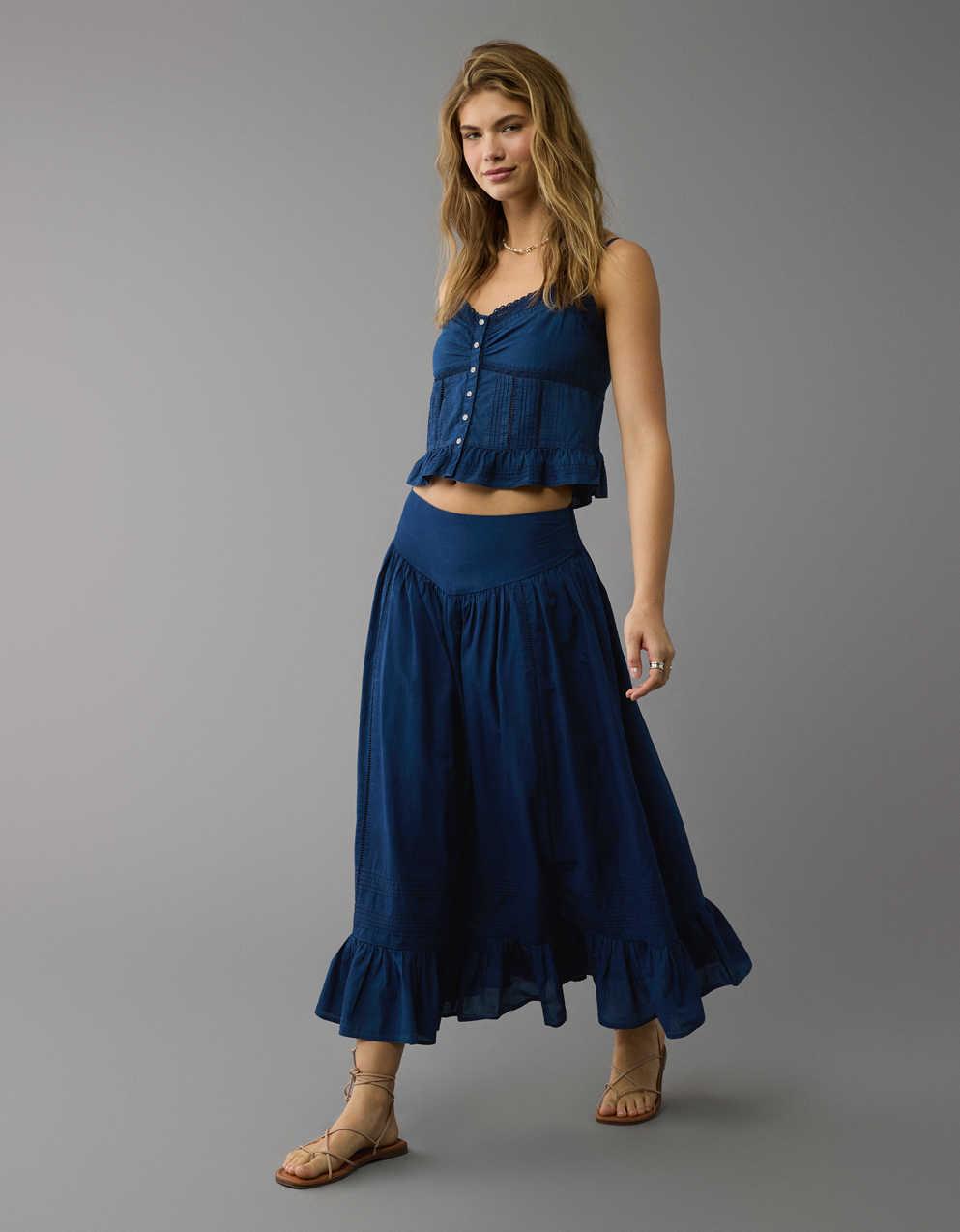 AE High-Waisted Ruffle Maxi Skirt