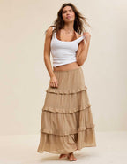 Aerie Ready To Ruffle Tiered Midaxi Skirt