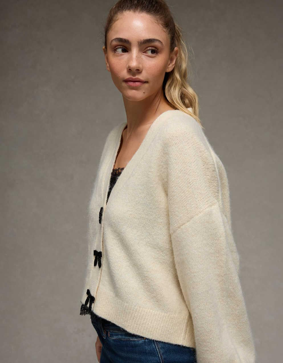 AE V-Neck Bow Cardigan