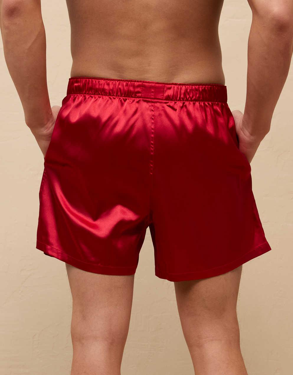 AEO Men's Solid Satin Pocket Boxer Short
