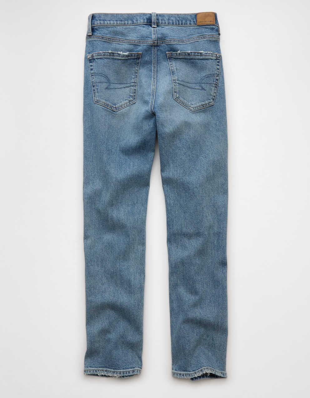 AE Stretch Super High-Waisted Ankle Straight Jean