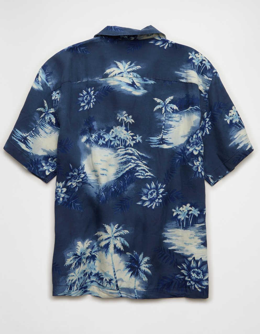 AE Relaxed Fit Camp Collar Button-Up Shirt