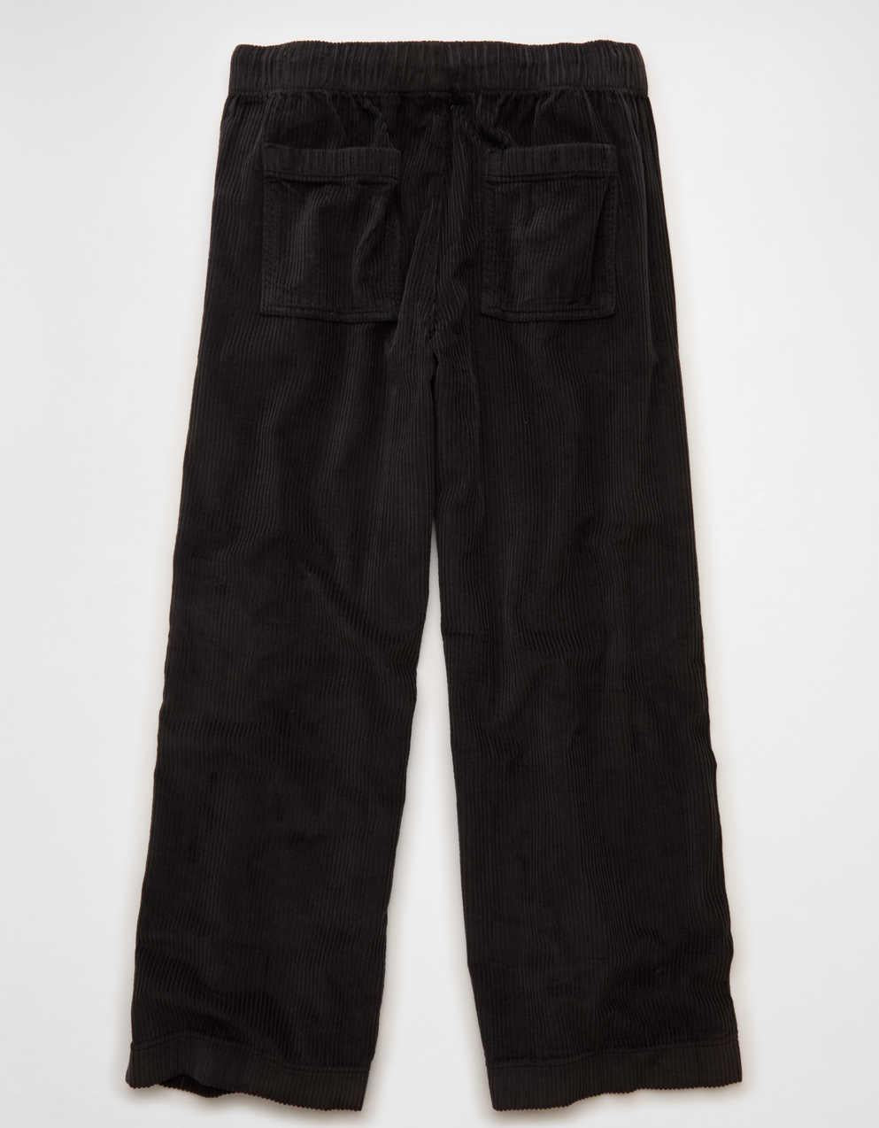 AE Stretch Corduroy Low-Rise Baggy Wide-Leg Pant