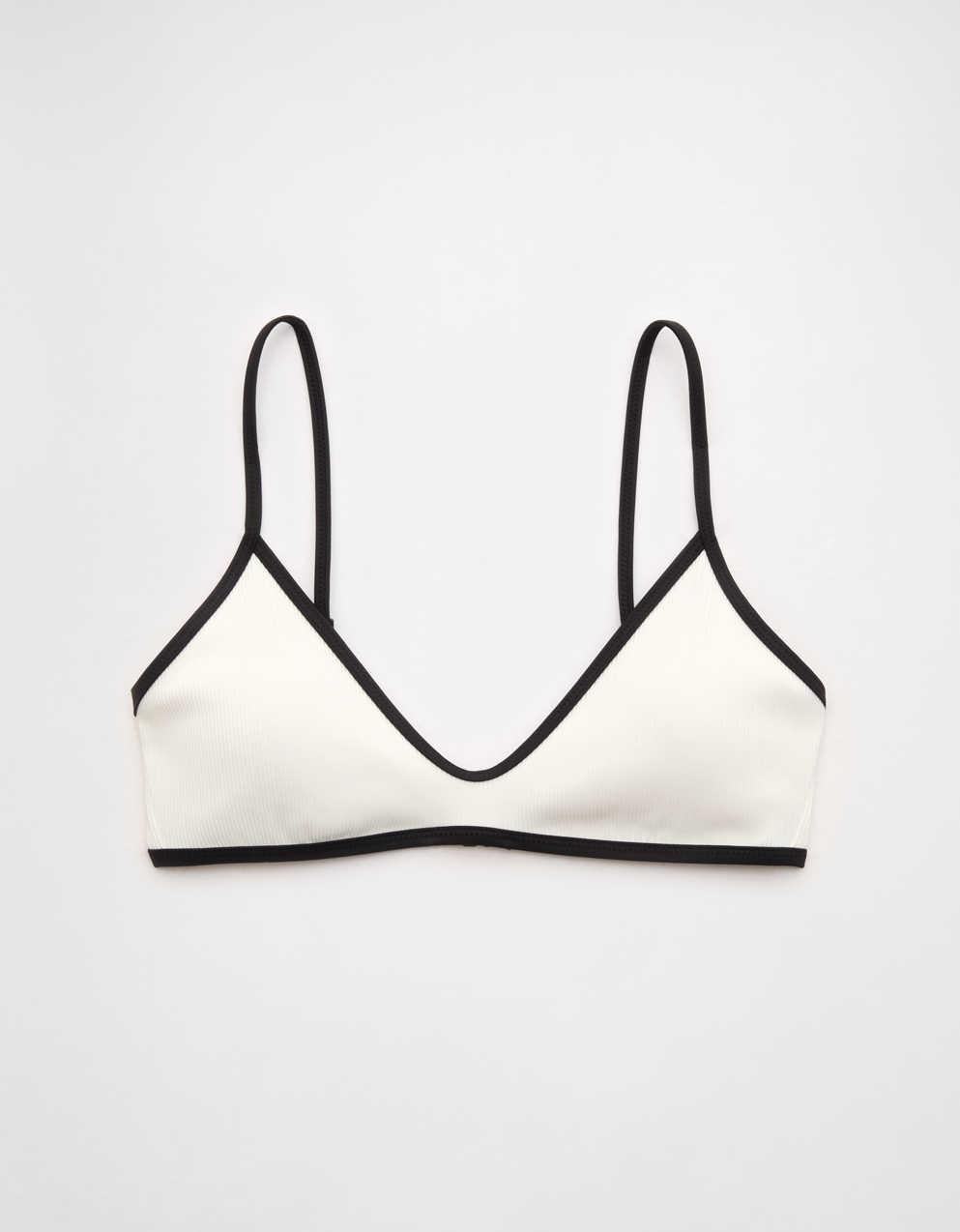 Aerie Skinny Strap Voop Ribbed Bikini Top