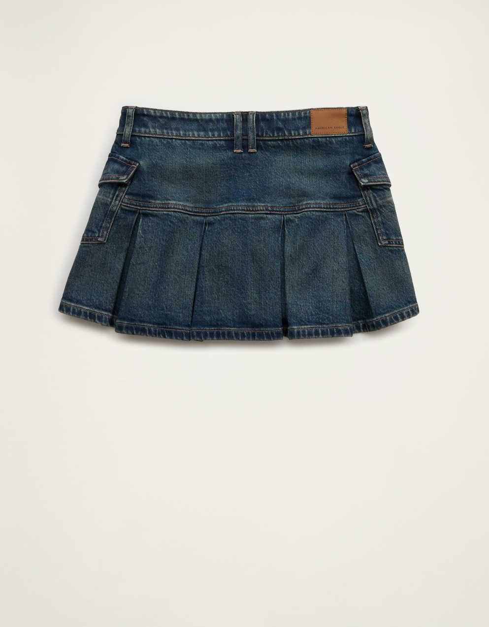 AE Super Low-Rise Pleated Micro Mini Skirt