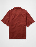 AE Relaxed Fit Linen-Blend Camp Collar Shirt