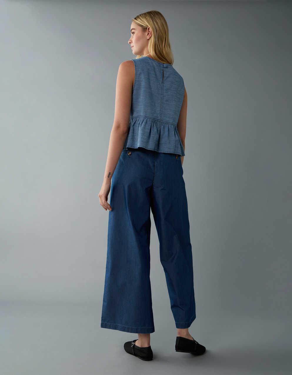 AE Cropped Denim Tank Top