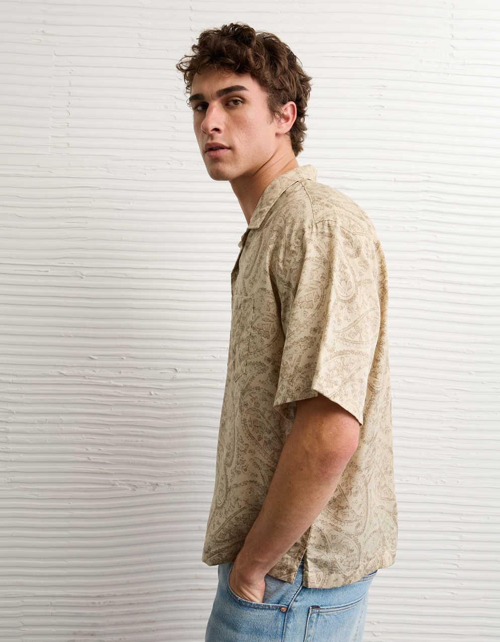 AE Relaxed Fit Short-Sleeve Camp Collar Shirt