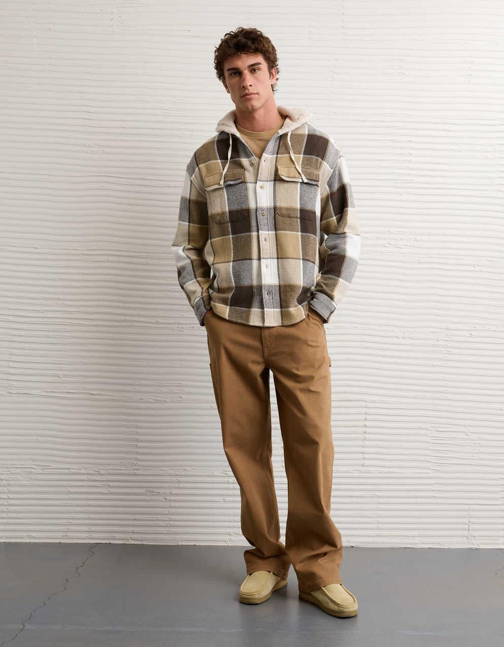 AE Hooded Flannel Shirt