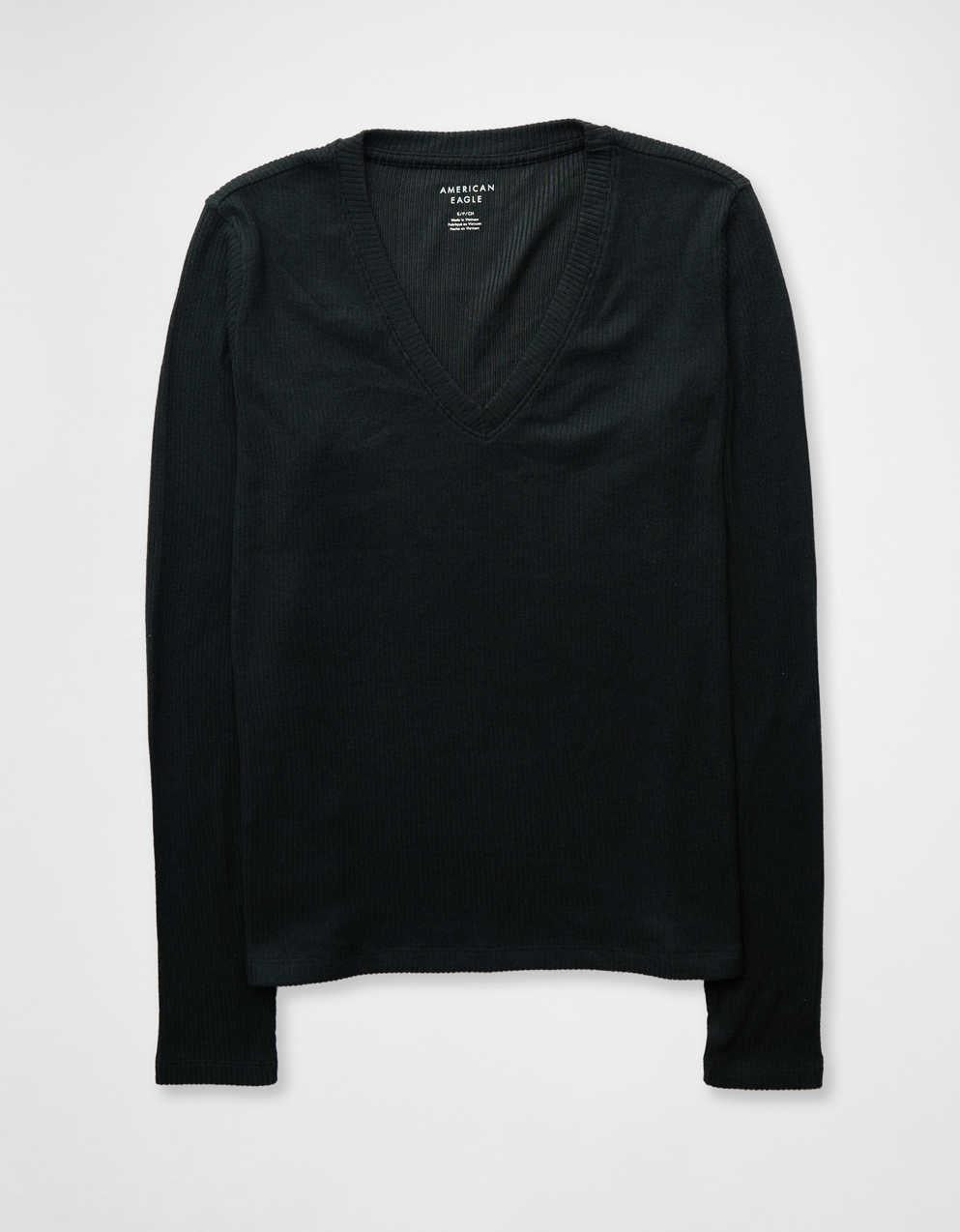 AE Long Sleeve Cozy V-Neck Top