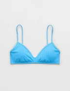 Aerie Skinny Strap Voop Ribbed Bikini Top