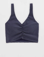 OFFLINE By Aerie Stripe Rib Ruched Low Key Sports Bra