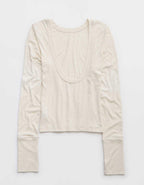 OFFLINE By Aerie Thumbs Up Ribbed Scoop Back T-Shirt