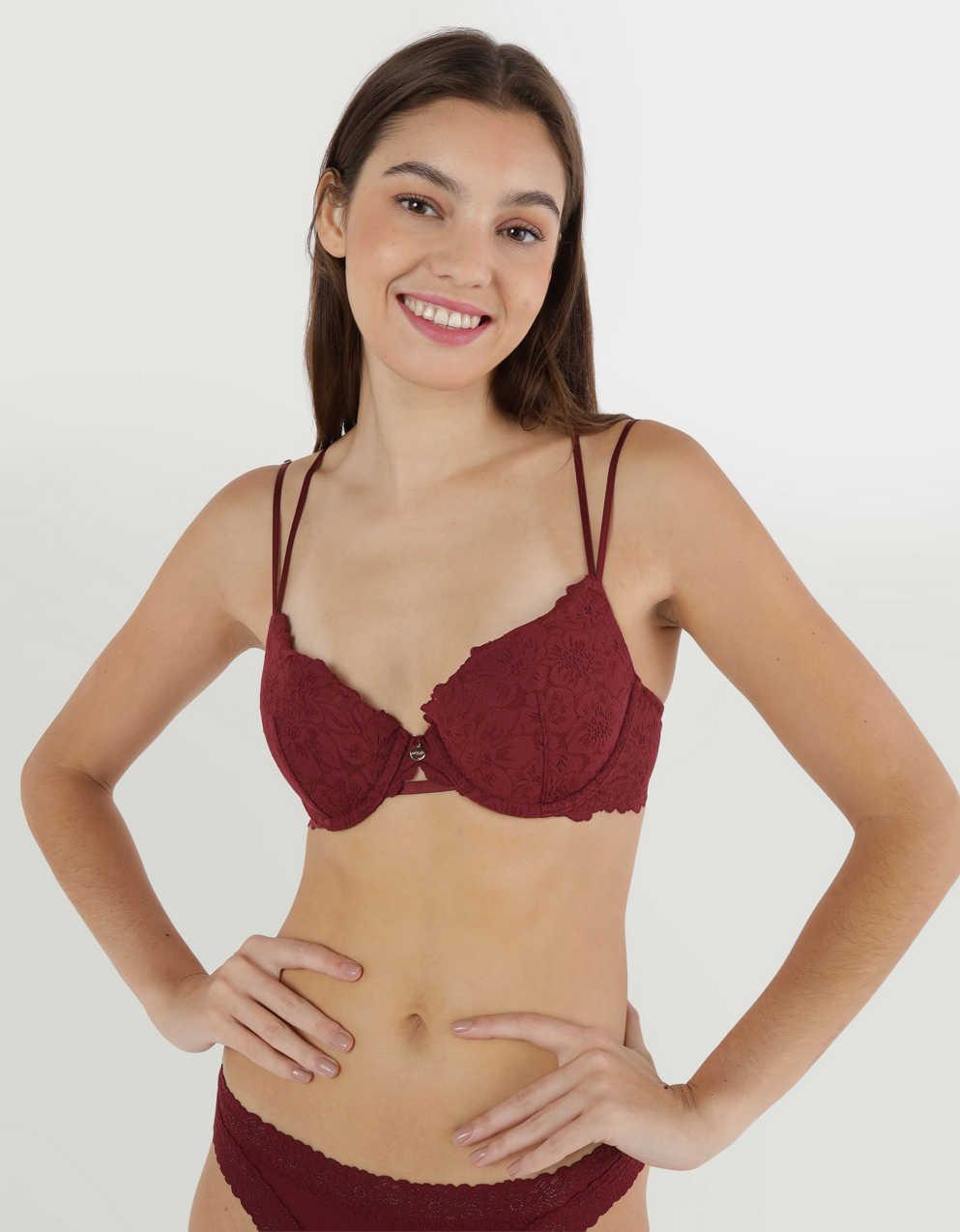 Show Off Rosey Lace Demi Push Up Bra