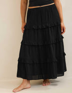Aerie Ready To Ruffle Tiered Midaxi Skirt